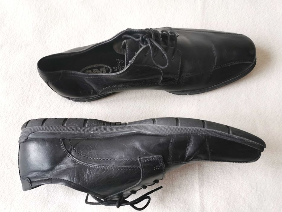Czarne buty półbuty eleganckie męskie 45