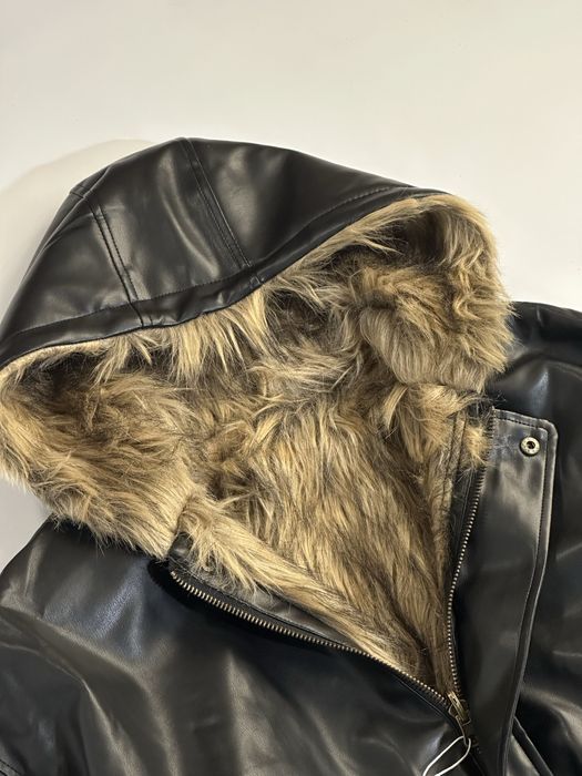 ДВОХСТОРОННИЙ дутый бомбер меховый шуба кожаный куртка курточка opium