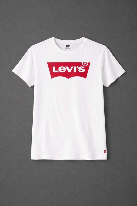 T-Shirt Levi’s® Branca com Logótipo Batwing Vermelho – M