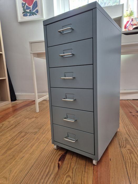 Gaveteira Metálica com Rodas IKEA Helmer – 6 Gavetas (reservado)