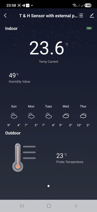 Беспроводной wi-fi датчик температуры и влажности Tuya  с выносным дат
