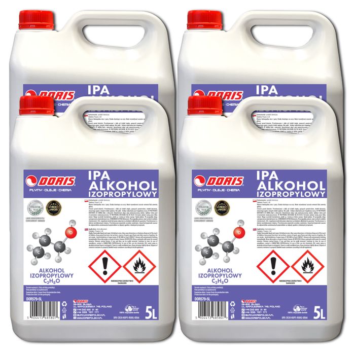 Alkohol izopropylowy IPA DORIS 20L Zestaw 4szt x 5L