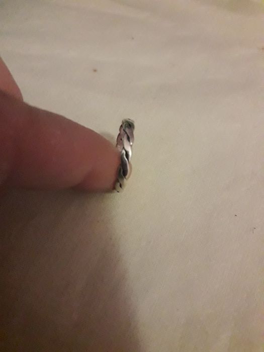 Srebrna plecionka obrączka