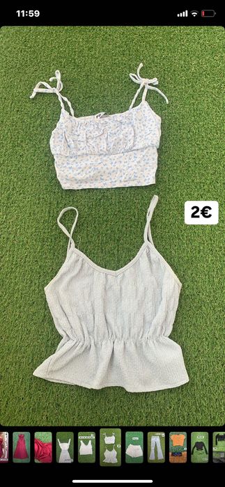 Tops azuis skinny