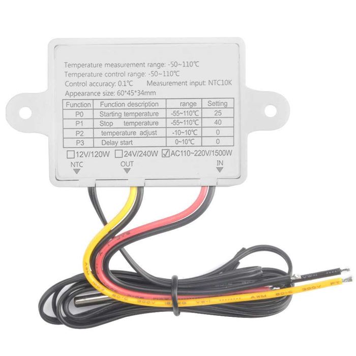 Termostato digital compacto 0.1ºC (decimal) 220V