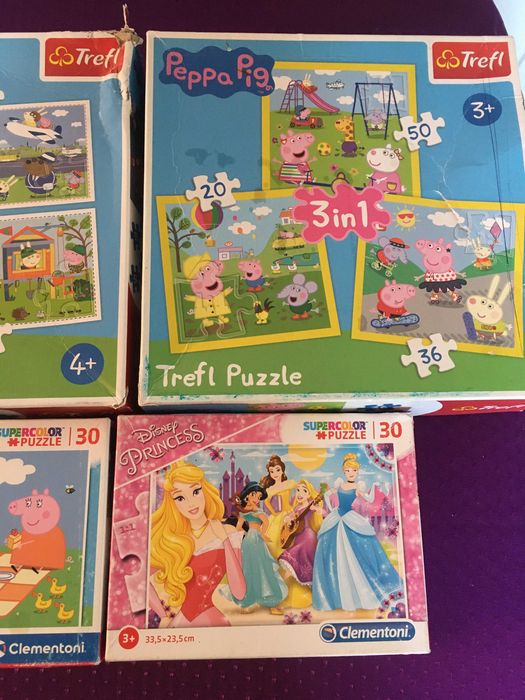 Пазлы 4ШТ  Свинка Пеппа (Peppa Pig) Trefl и Clementoni для детей 3-4+