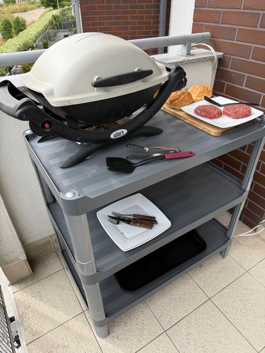 Stolik grillowy do grilla ogrodowy na balkon regał