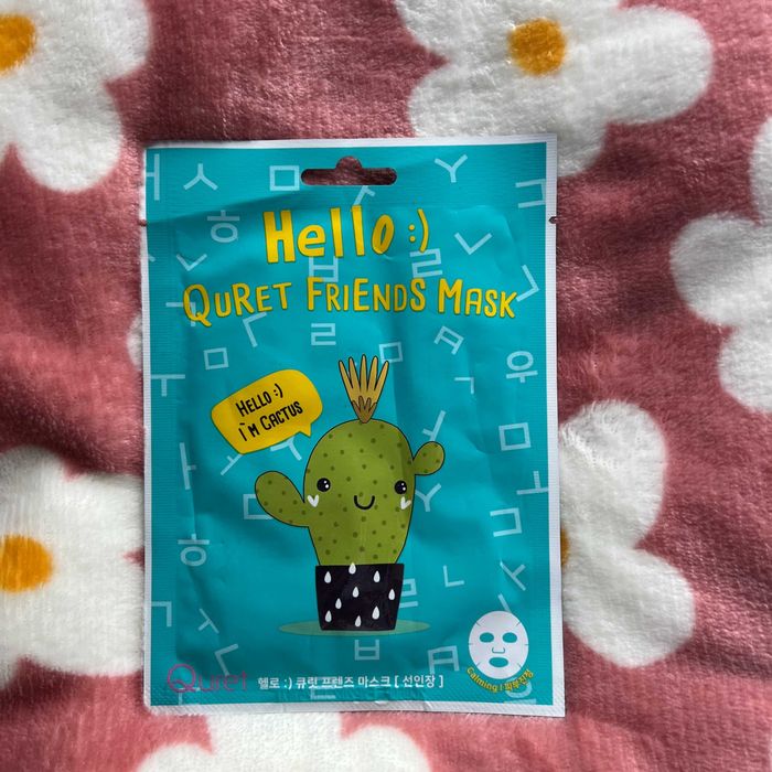 wegańska maseczka do twarzy w płachcie Quret Hello Friends Cactus Mask