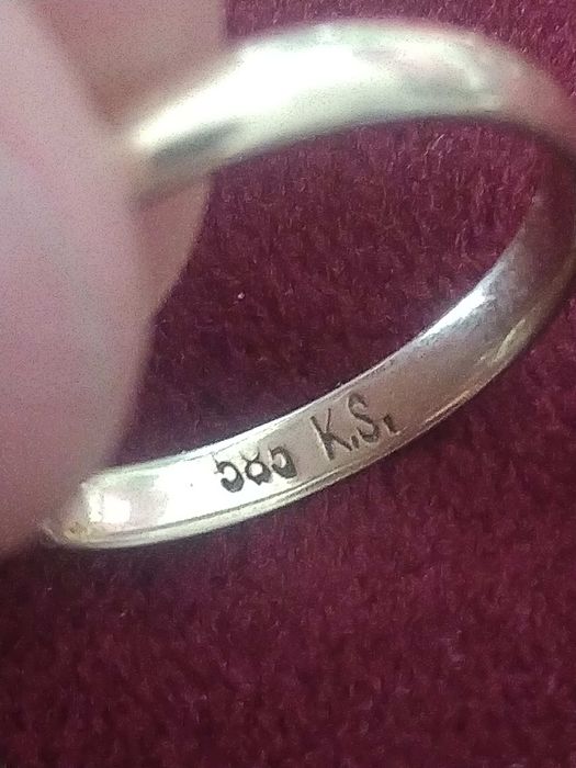 Złota obrączka 585 przecięta