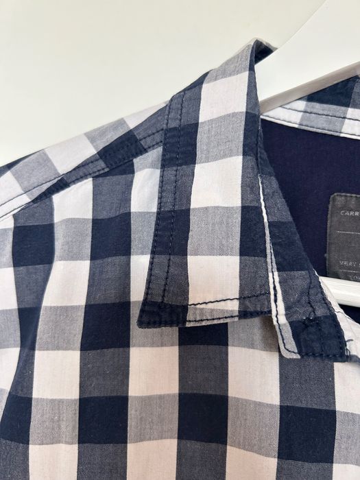 2 x koszula męska Koszula w kratę długi rękaw granatowa XL