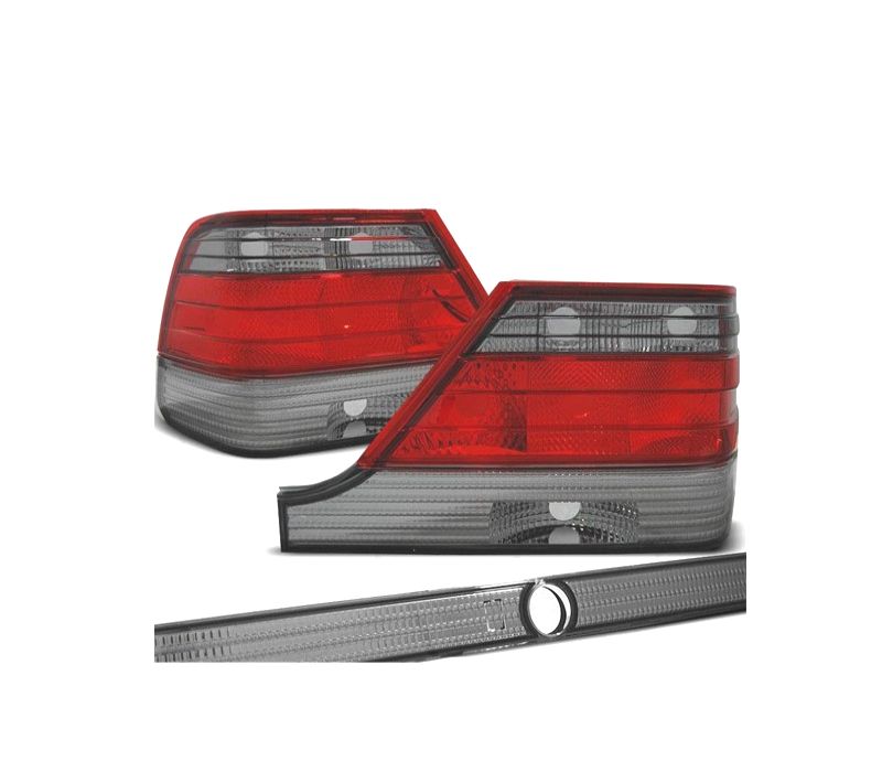 FAROLINS TRASEIROS MERCEDES S W140 94-98 VERMELHO ESCURECIDO