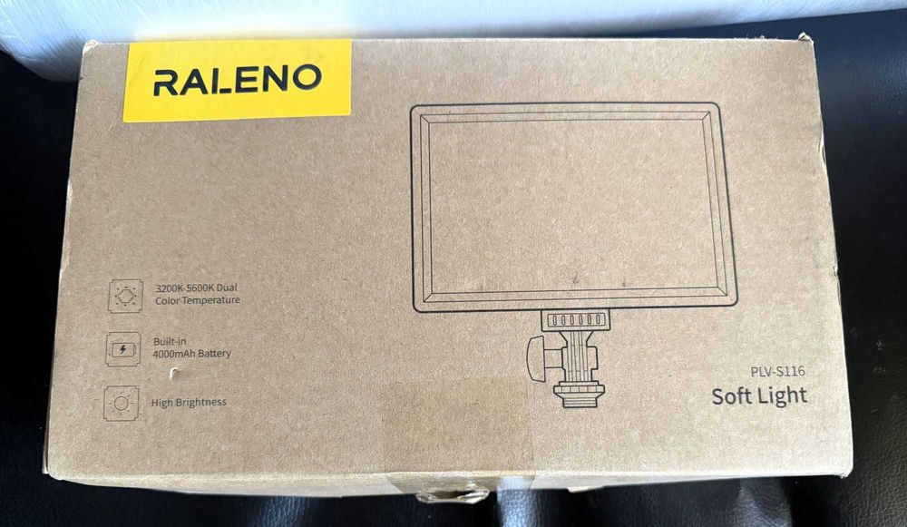 RALENO Lampa wideo LED PLV-S116, bateria 4000 mAh CRI>95,