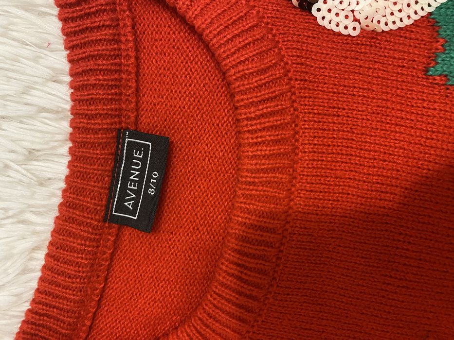 Новорічний червоний светер новогодний свитер красный 8-12 р.