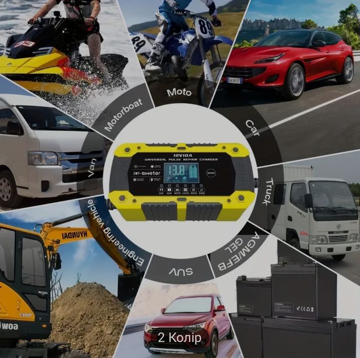 АКЦІЯ Зарядка  10 Ампер автомобільна   автоматична  імпульсна 12В 10А