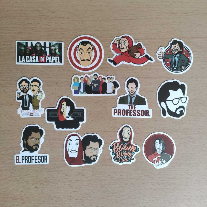 50 Stickers Autocolantes La Casa De Papel
