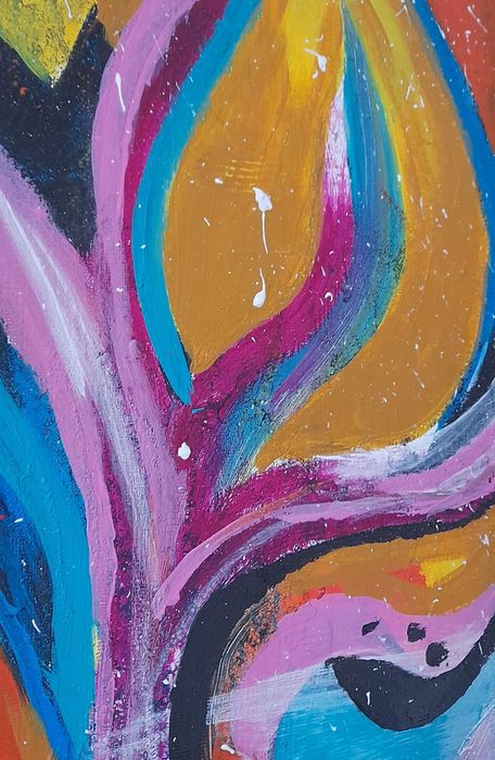 Quadro Pintura Abstrata em Tela 40x50cm