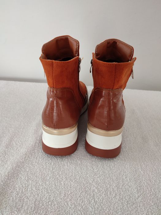 Botki na jesień rude nowe