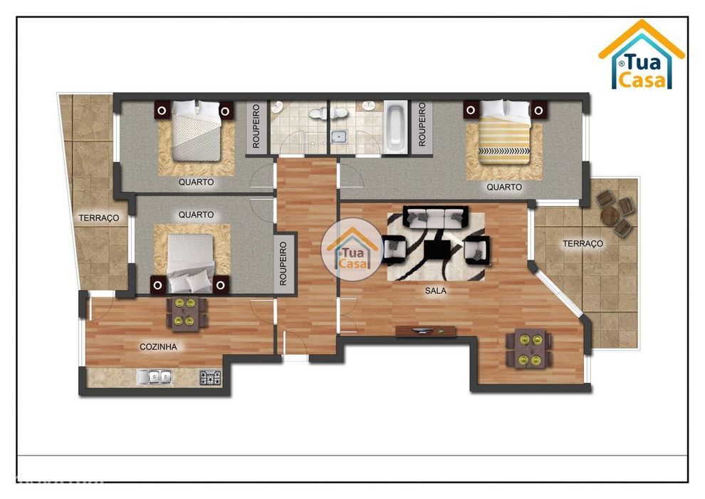 Apartamento T3 com Piscina e Parque Arborizado - Projeto — Quelfes, Faro