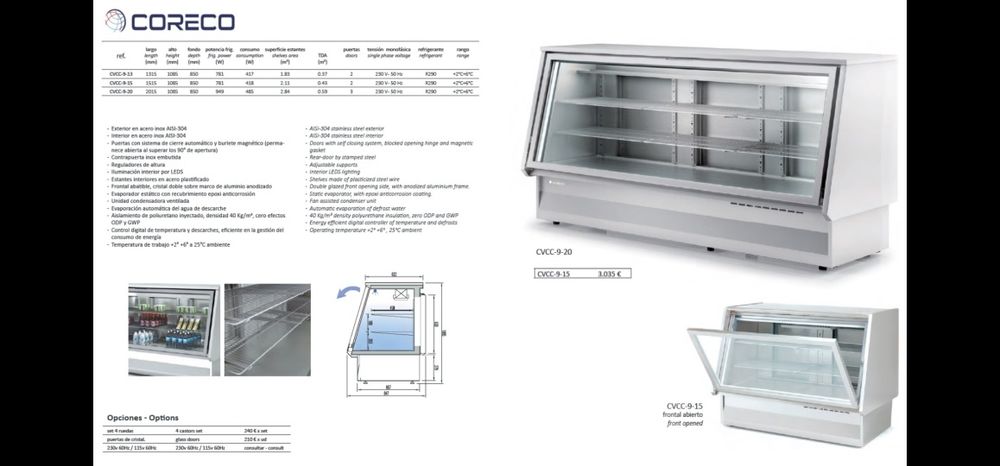 Vitrina expositora refrigerada com portas de vidro - Nova - Com gar