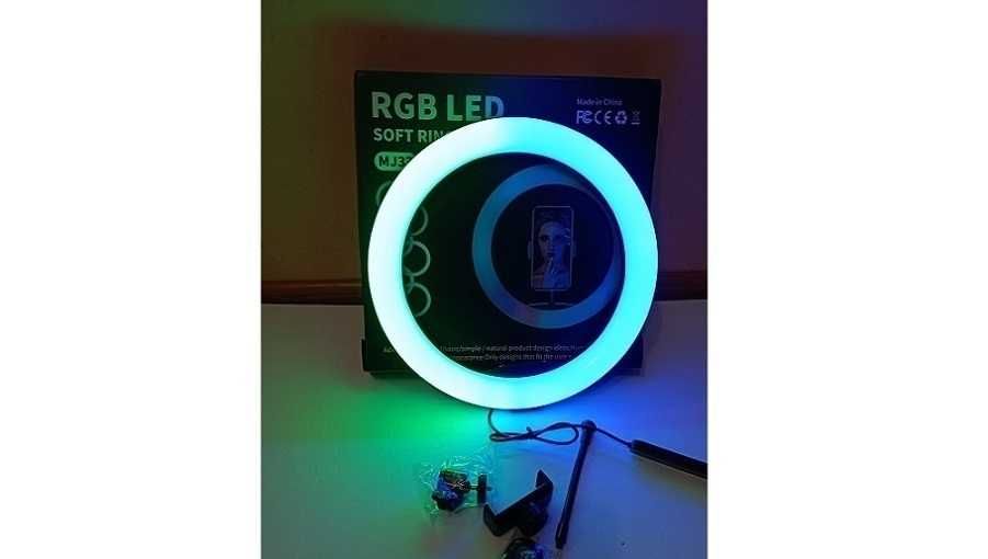 Світлодіодна кільцева лампа 26 ргб см із шарніром на штативі 2,1 м