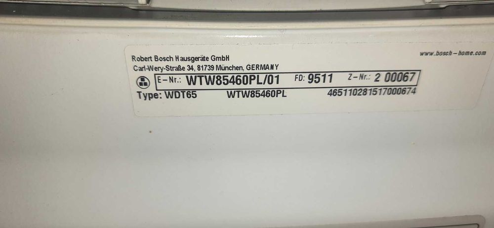 Сушильна машина Bosch WTW85460PL