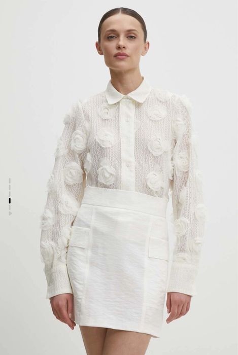 Сорочка/блузка біла в квіти