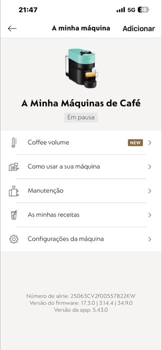 Máquina de café vertuo