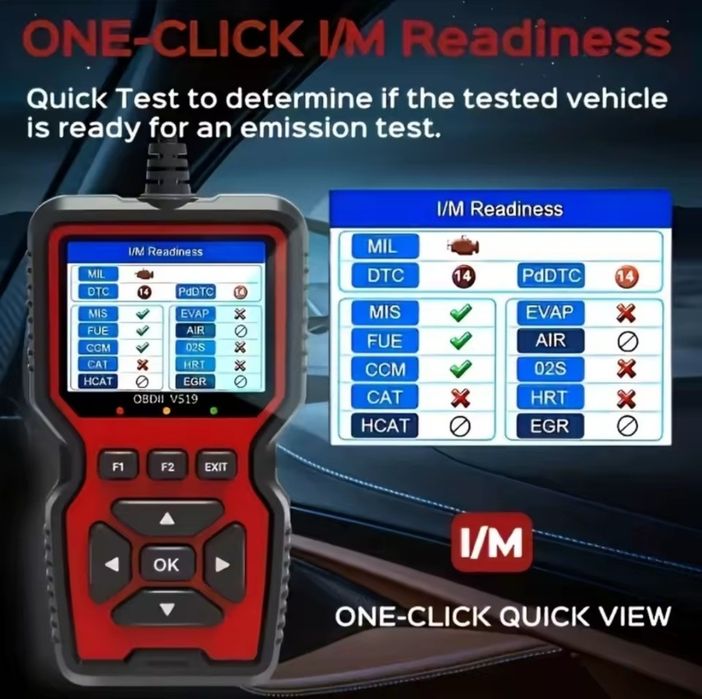 Автосканер V519 OBD2/EOBD для діагностики автомобіля, читання та скидання помилок Check Engine