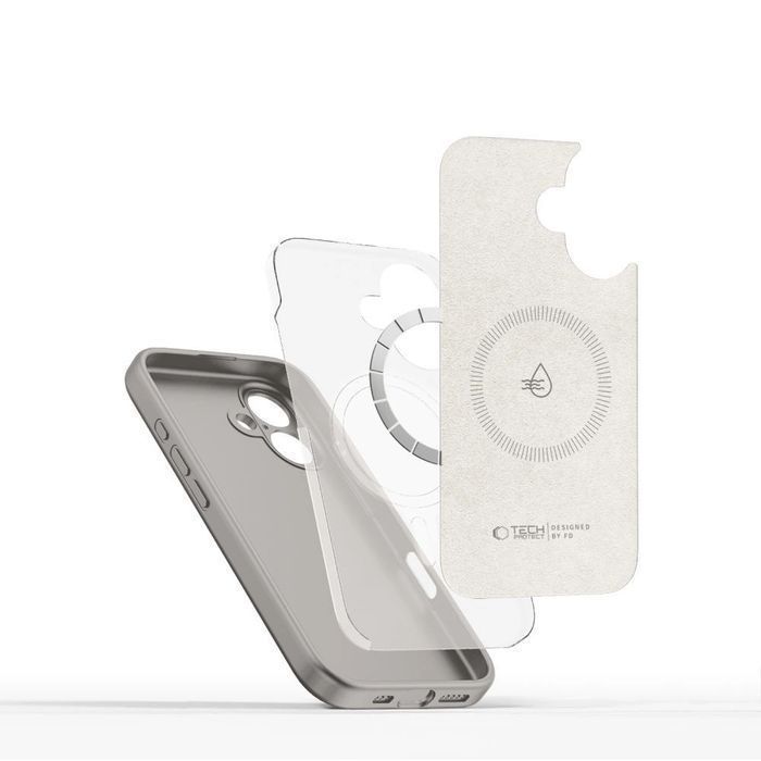 Etui Tech-Protect Liquid Silicone MagSafe na iPhone 16e - szare
