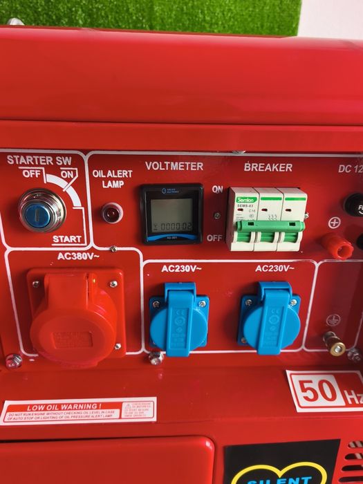 Gerador a gasóleo 6.5kW nominal 8.5 kW potência máxima monofásico e trifásico voltímetro digital