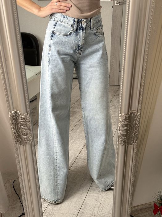Широкі голубі джинси wide leg