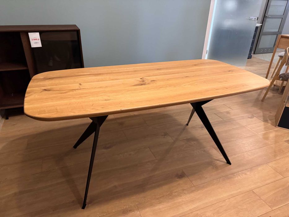 Stół dębowy 180x90 na metalowych nogach | poekspozycyjny outlet taniej o 3610 zł