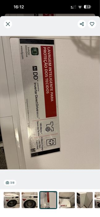 Máquina lavar roupa 8 kgs LG impecável