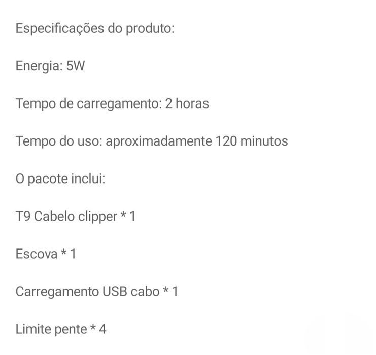Máquina de aparar cabelo e barba recarregável (Nova)