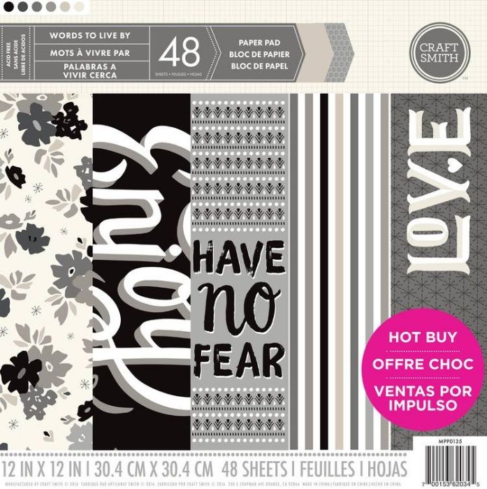 Bloco de papel Words to Live By scrapbooking