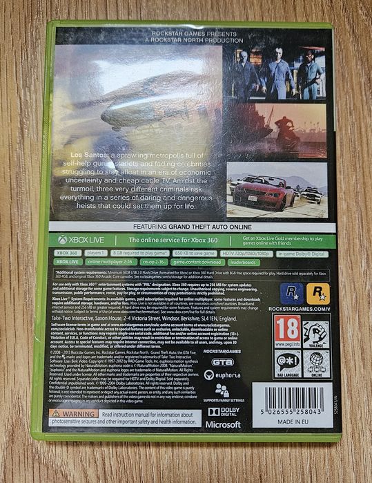 GTA V gra Xbox 360 + mapa