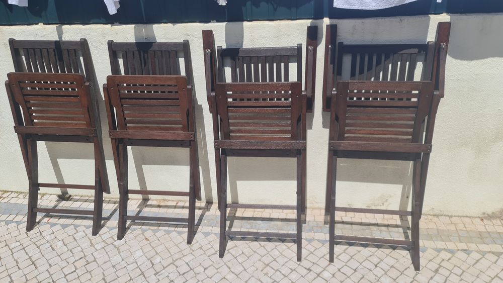 4 cadeiras dobráveis jardim exterior