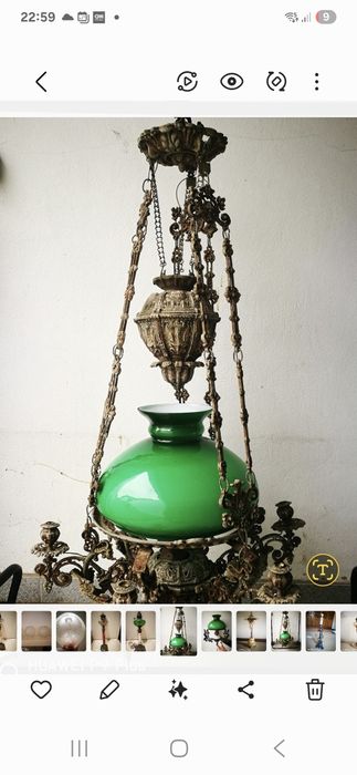 Candeeiro de tecto em ferro forjado