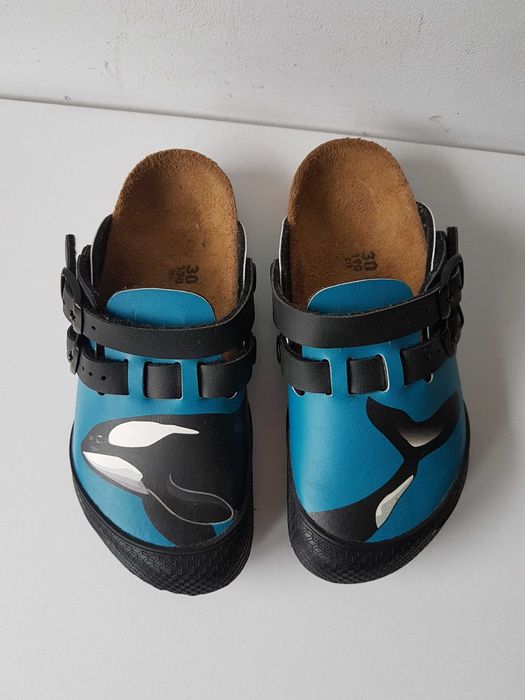 BIRKENSTOCK Kay chodaki kapcie sandały klapki niebieskie Orka roz. 30