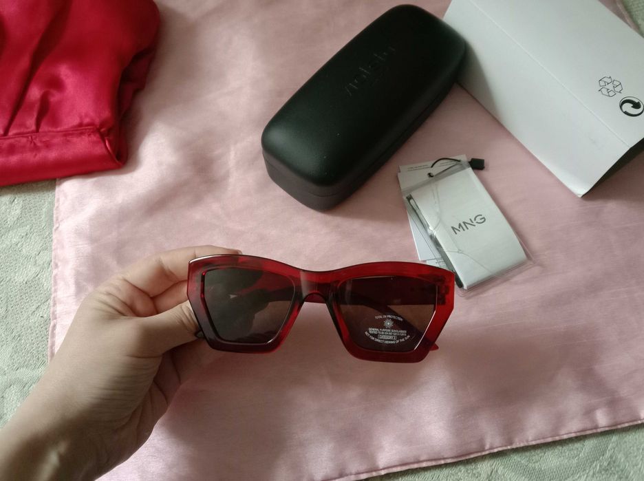 Очки красные солнцезащитные MNG Celine cat eye кошки
