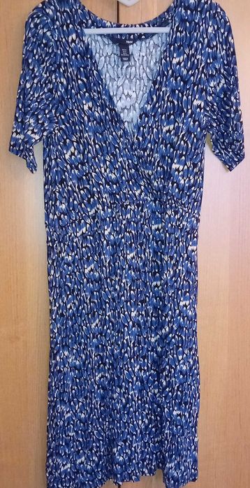 Sukienka kopertowa niebieska H&M 44 46