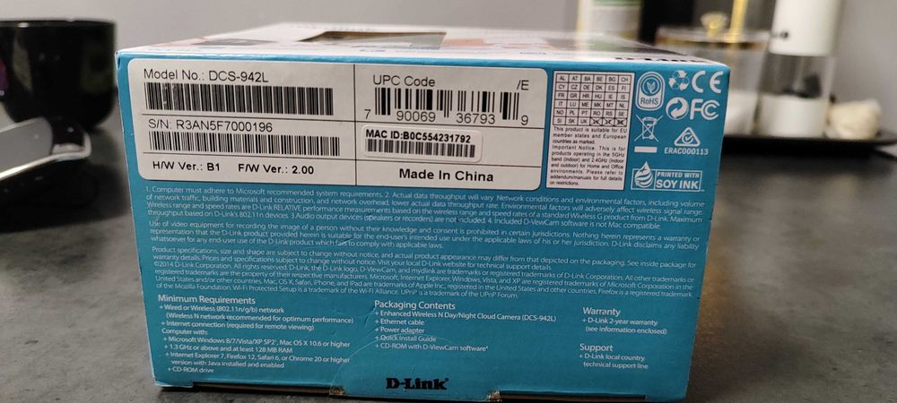 Kamera D-link DCS-942L IP WiFi + karta micro 16GB