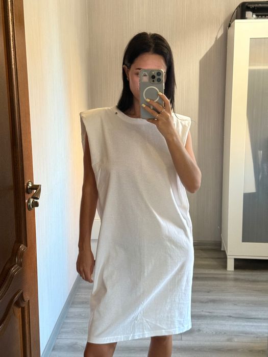 Подовжена футболка майка Replay XS S білого кольору нова сукня пляж