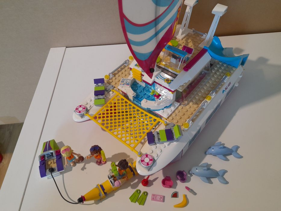 Lego Friends 41317 Słoneczny katamaran duży statek delfiny