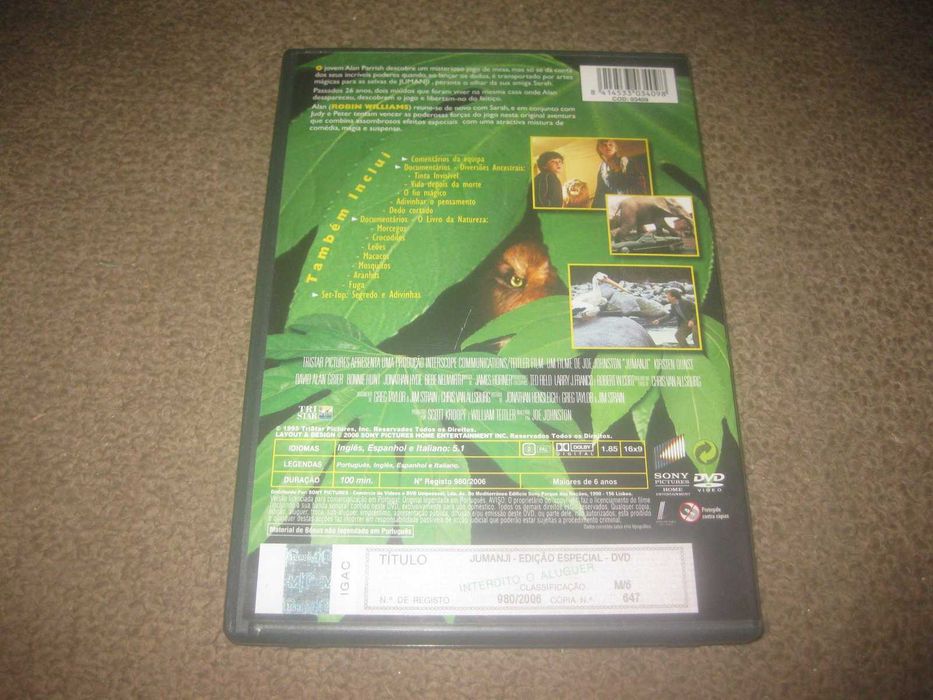 DVD "Jumanji" com Robin Williams/Raro!