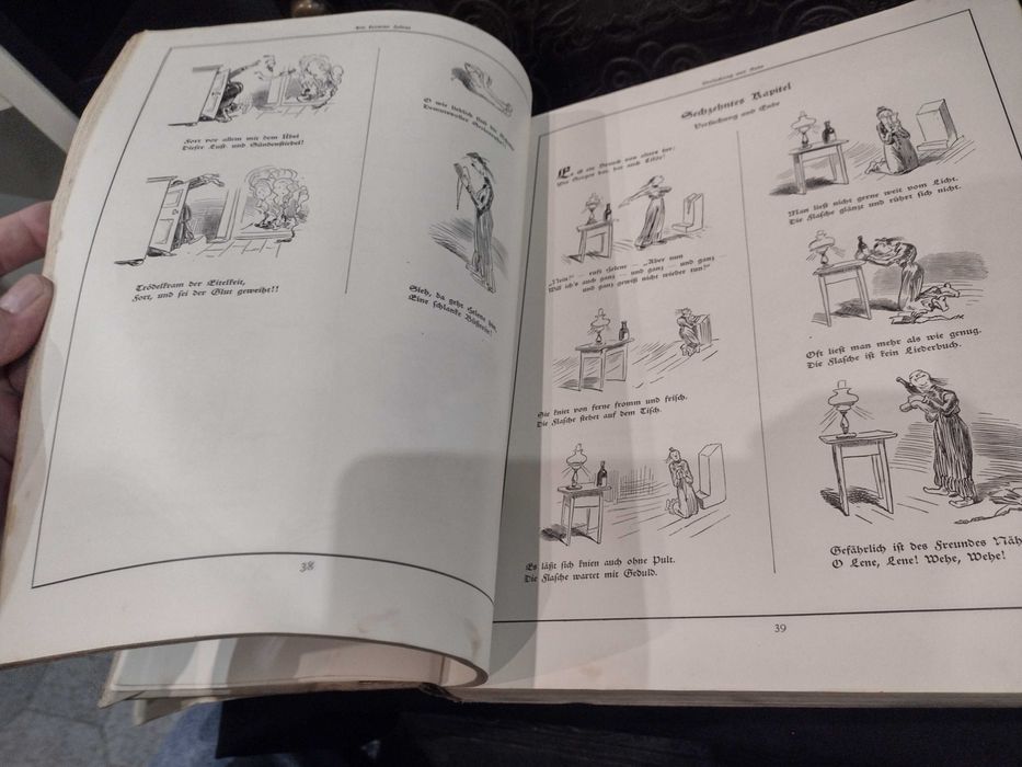 Álbum Wilhelm Busch 1924 Tesouro humorístico com 1500 desenhos/fotos