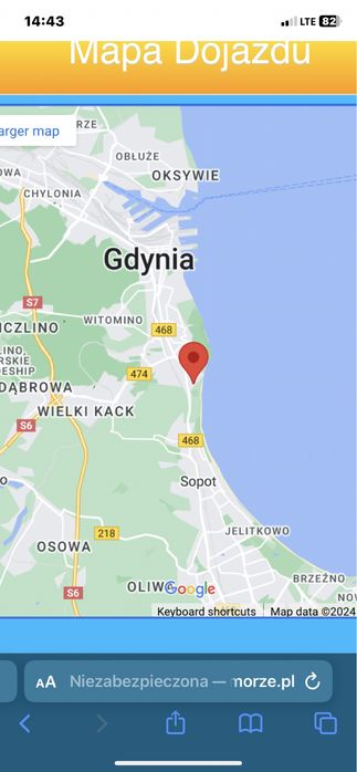 Gdynia ORŁOWO nad morzem  POKOJE  z łazienkami  300 m od plaży.