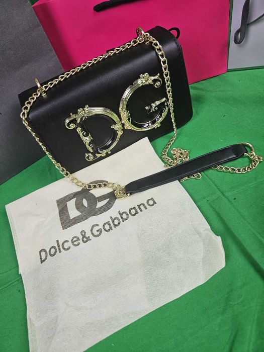 Torebka listonoszka Torba Czarna Dolce Gabbana skórzana kuferek Premium