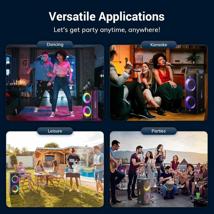 Maszyna karaoke TONOR K60 Bluetooth + 2 mikrofony LED USB TF