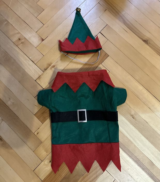 Костюм новорічний для собаки, костюм для собаки ельф